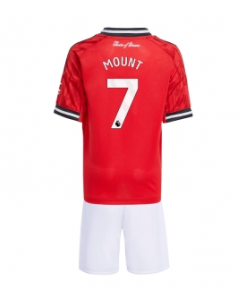 Billige Fotballdrakt Manchester United Mason Mount #7 Replika Hjemmedraktsett Barn 2025-26 Kortermet (med bukser)